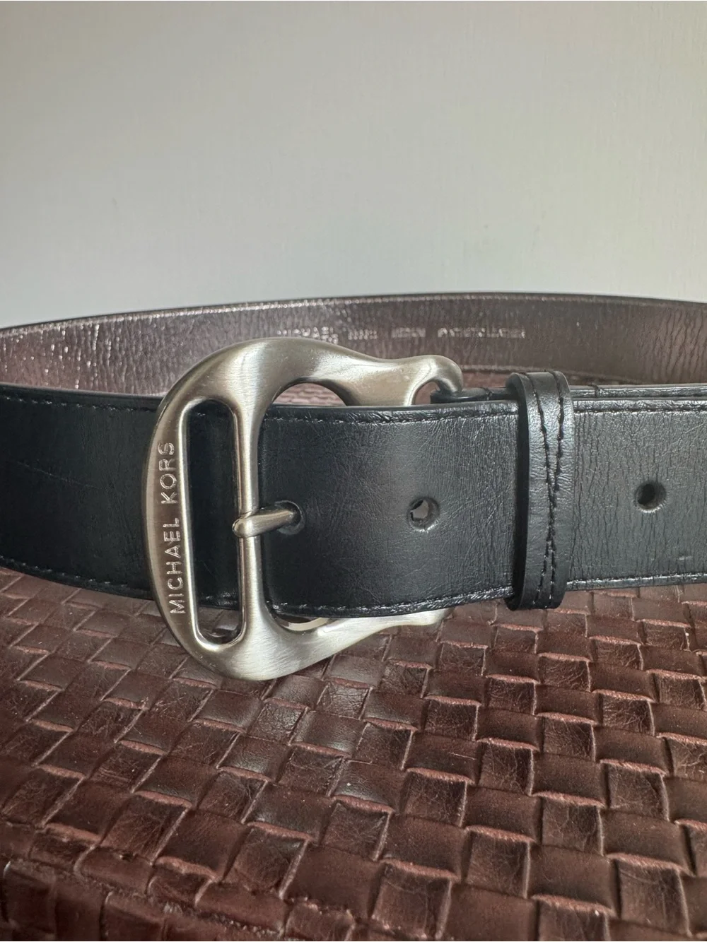 Michael Kors Black Leather Belt